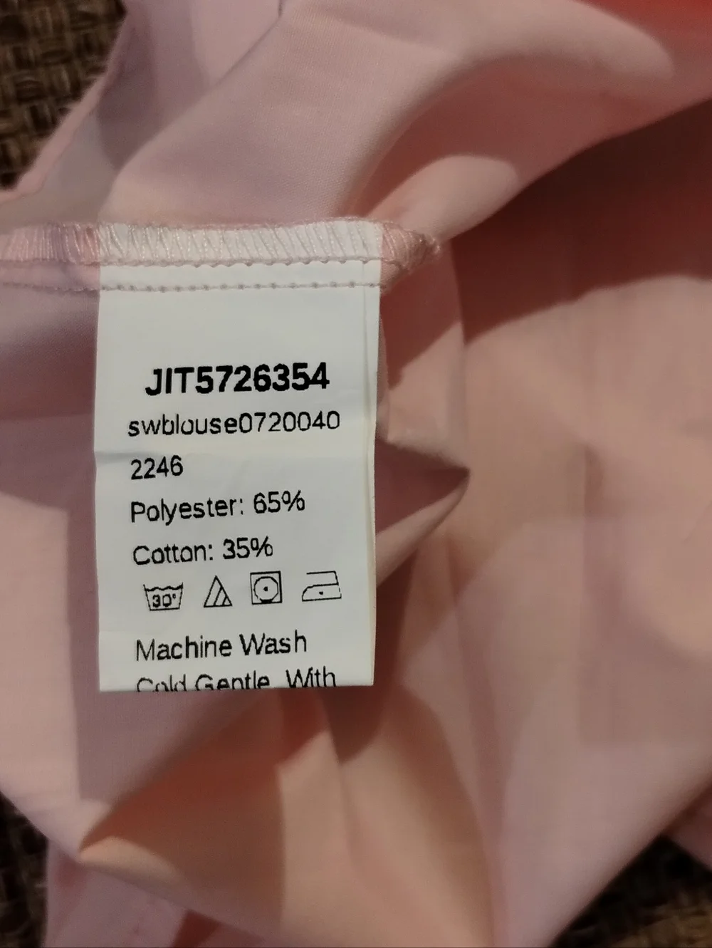 Embroidered Pink Flutter Sleeve Women’s Top - Picture 6 of 6